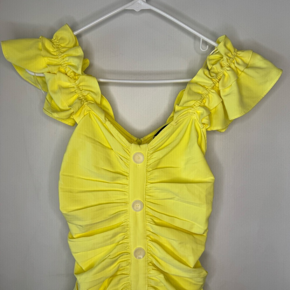 Zara Ruffled Yellow Dress - Picture 5 of 6
